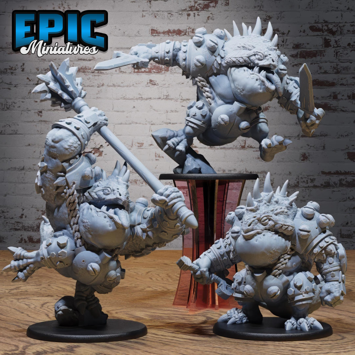 Bulky Lizard Bandit Set of 3 DND miniatures group photo Wild Bandits