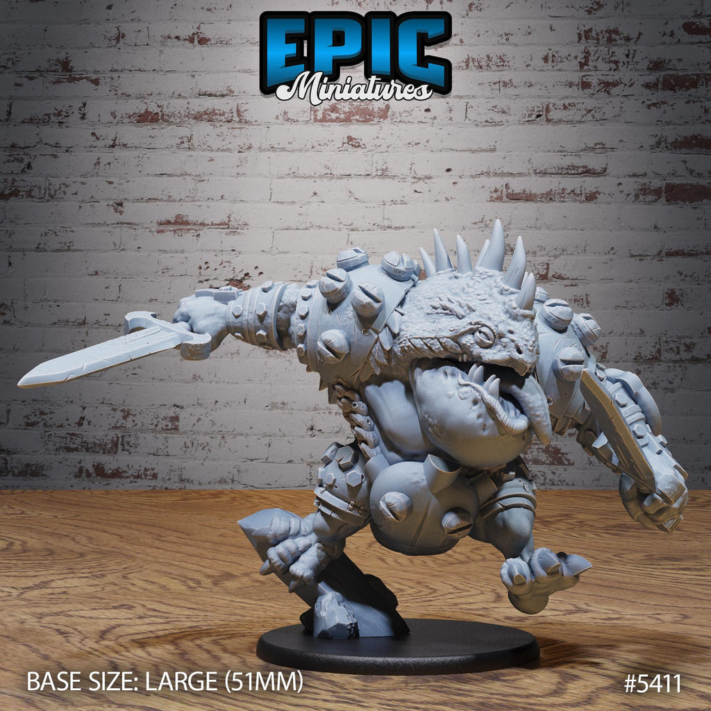 Bulky Lizard Bandit Option #5411 front DND miniature Wild Bandits 16k resin