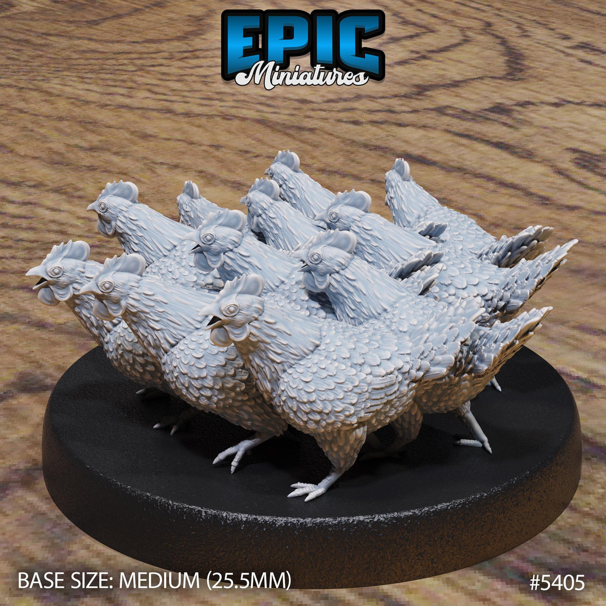 Chicken Swarm Option #5405 front DND miniature Wild Bandits 16k resin