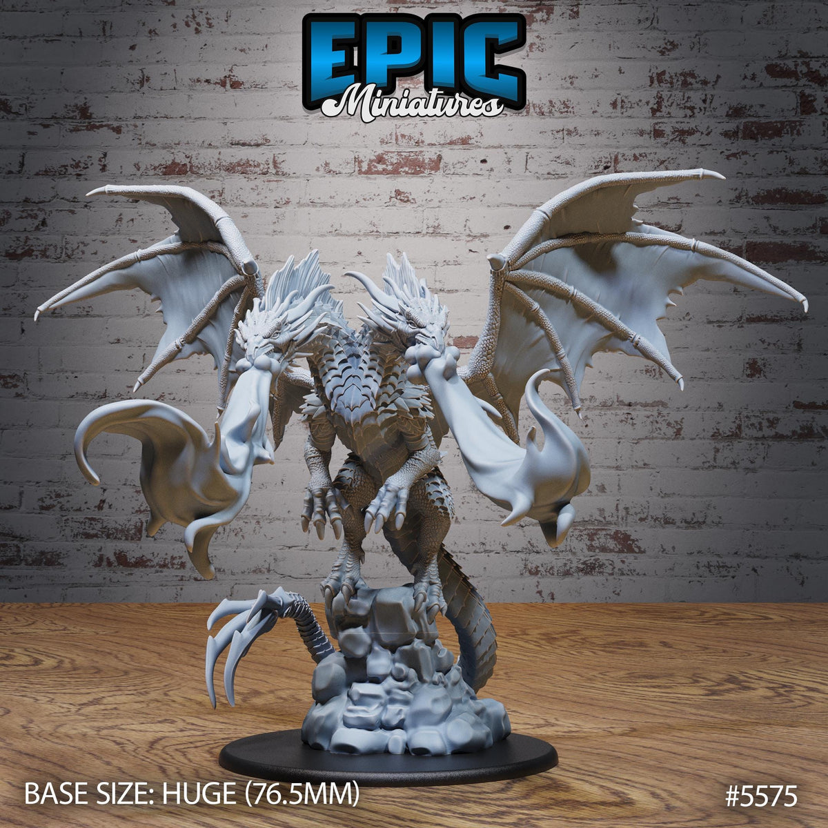 Two Headed Dragon Option #5574 back DND miniature Monster Frenzy 16k resin