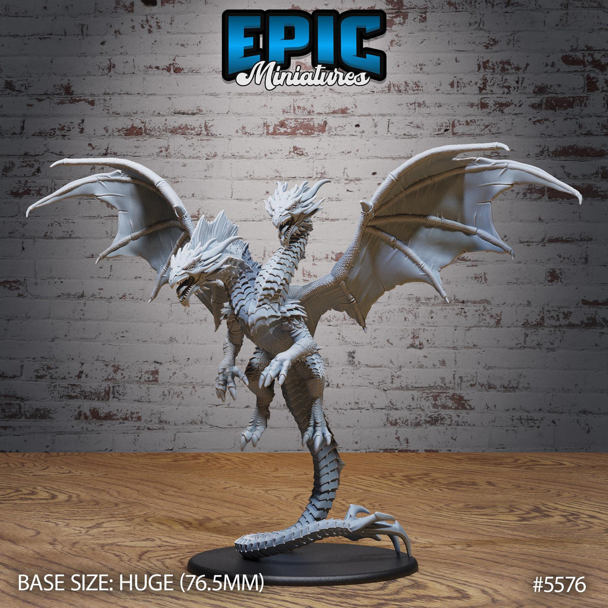 Two Headed Dragon Option #5575 back DND miniature Monster Frenzy 16k resin