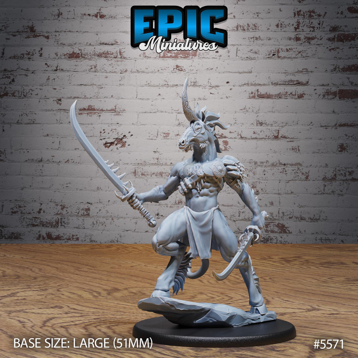 Unicorn Folk Warrior Option #5571 front DND miniature Monster Frenzy 16k resin