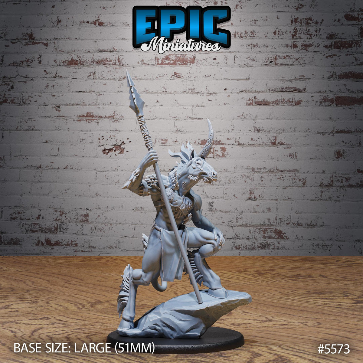 Unicorn Folk Warrior Option #5573 front DND miniature Monster Frenzy 16k resin