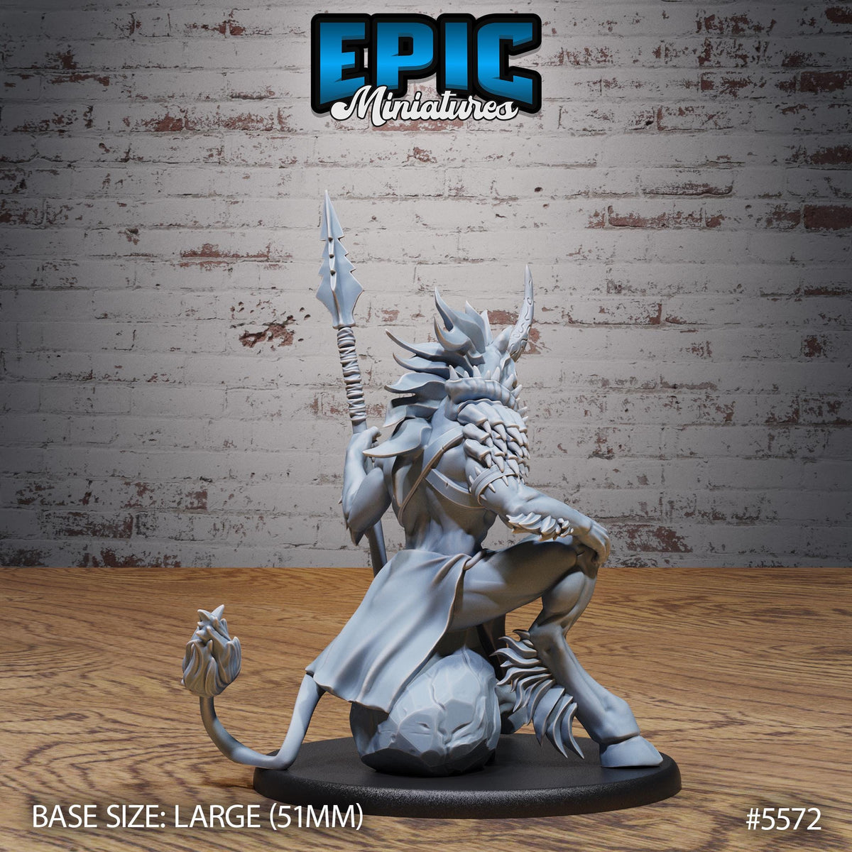 Unicorn Folk Warrior Option #5572 back DND miniature Monster Frenzy 16k resin