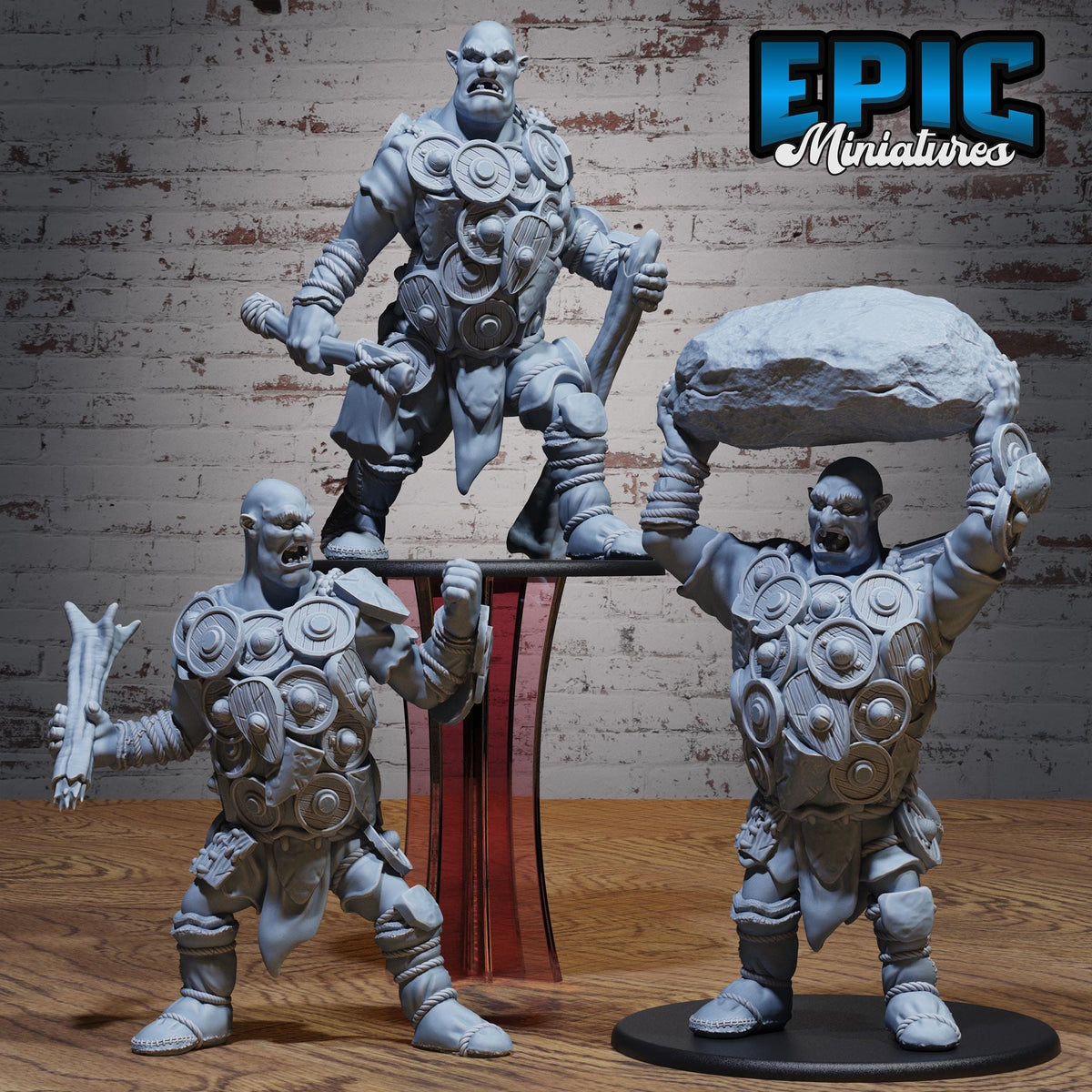 Shield Hill Giant Set of 3 DND miniatures group photo Monster Frenzy