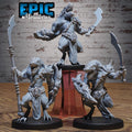 Blue Dragonspawn Set of 3 DND miniatures group photo Monster Frenzy