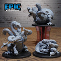 Baby Hydra Set of 3 DND miniatures group photo Monster Frenzy