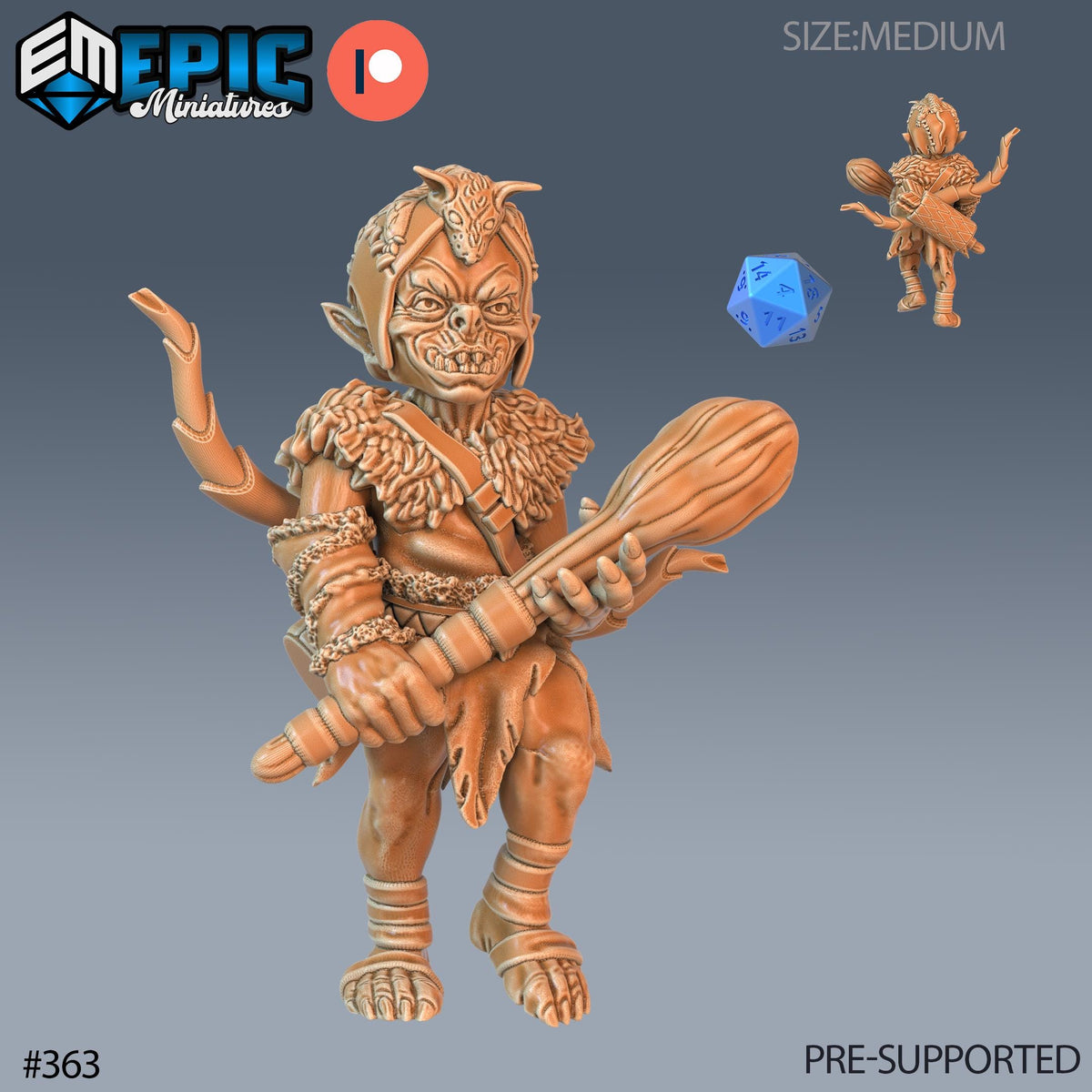 Goblin Set of 8 DND Minis | Monster Rampage Collection | TTRPG | Archer Warrior King Ranger Chult Tomb of Annihilation Wildemount Option #364 front DND miniature  16k resin