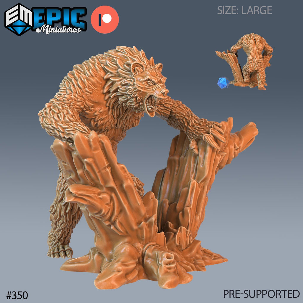 Werebear Set of 4 DND Minis | Monster Rampage Collection | TTRPG | Chult Tomb of Annihilation Wildemount Out of the Abyss Option #350 front DND miniature  16k resin