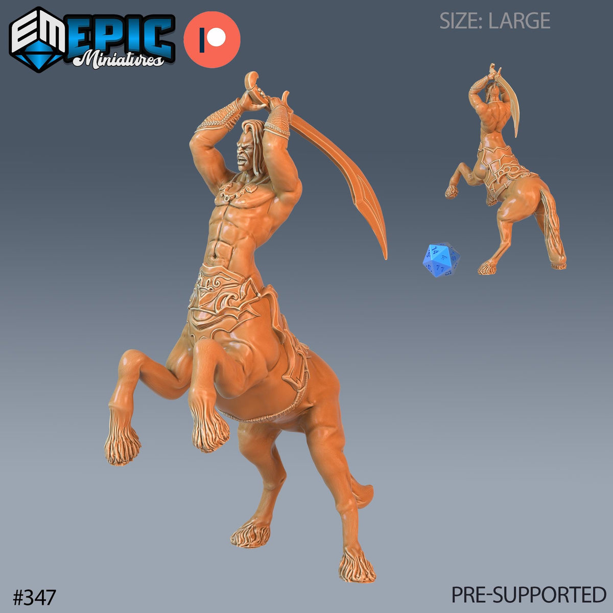 Centaur Set of 3 DND Minis | Monster Rampage Collection | TTRPG | Spear Sword Archer, Chult Tomb of Annihilation Wildemount Out of the Abyss Option #347 front DND miniature  16k resin