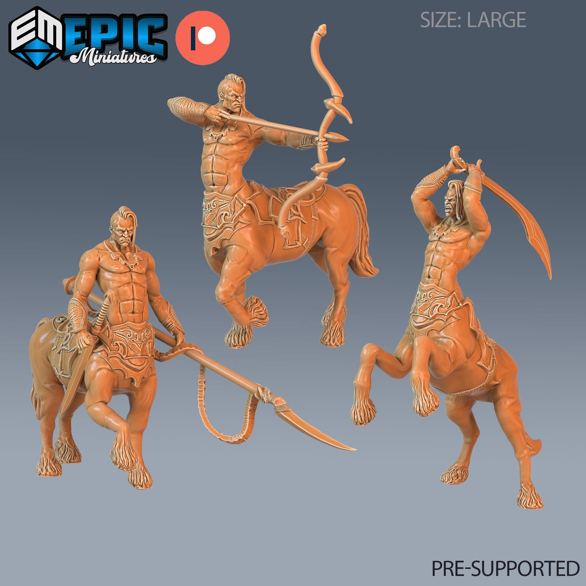 Centaur Set of 3 DND Minis | Monster Rampage Collection | TTRPG | Spear Sword Archer, Chult Tomb of Annihilation Wildemount Out of the Abyss DND miniatures group photo
