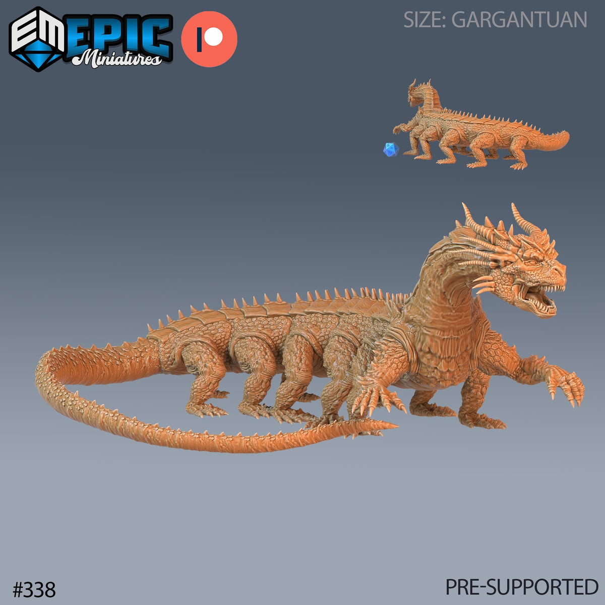 Behir Set of 3 DND Minis | Monster Rampage Collection | TTRPG | Ancient Adult, Chult Tomb of Annihilation Wildemount Out of the Abyss Option #338 front DND miniature  16k resin