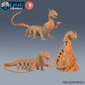 Behir Set of 3 DND Minis | Monster Rampage Collection | TTRPG | Ancient Adult, Chult Tomb of Annihilation Wildemount Out of the Abyss DND miniatures group photo