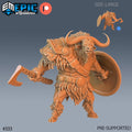 Longhorn Minotaur Set of 2 DND Minis | Monster Rampage Collection | TTRPG | Chult Tomb of Annihilation Wildemount Out of the Abyss Option #333 front DND miniature  16k resin