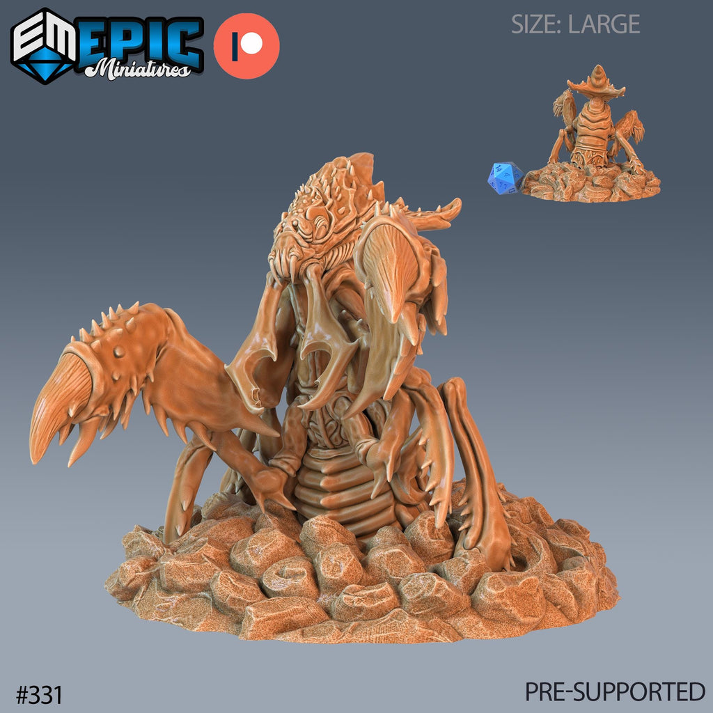 Ankheg Set of 3 DND Minis | Monster Rampage Collection | TTRPG | Chult Tomb of Annihilation Wildemount Out of the Abyss Option #331 front DND miniature  16k resin