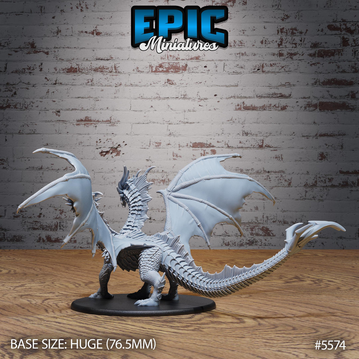 Two Headed Dragon Option #5574 front DND miniature Monster Frenzy 16k resin