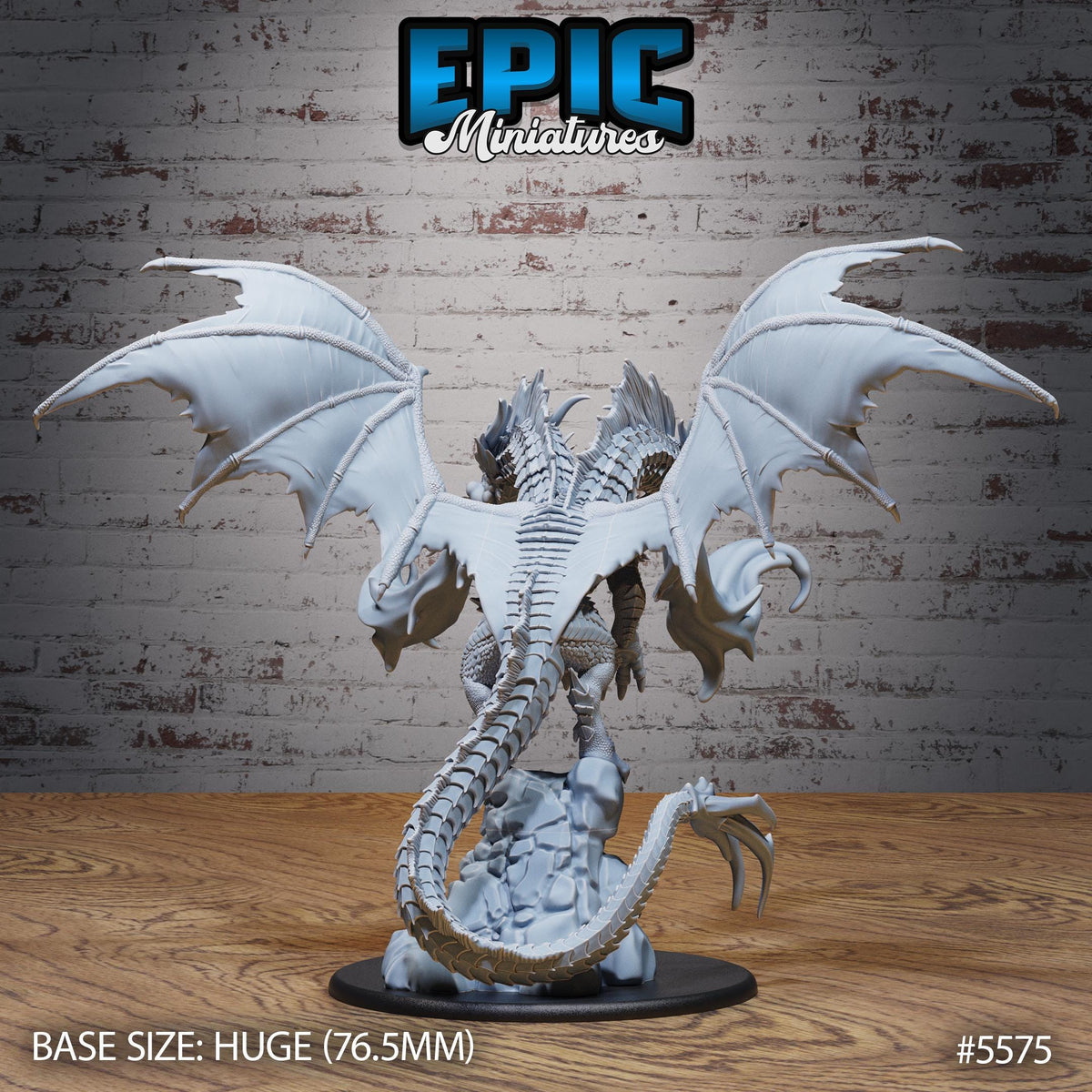 Two Headed Dragon Option #5575 front DND miniature Monster Frenzy 16k resin