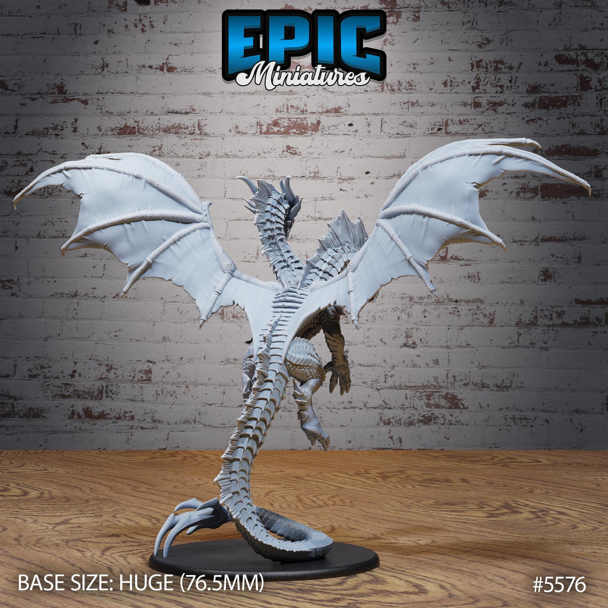 Two Headed Dragon Option #5576 front DND miniature Monster Frenzy 16k resin