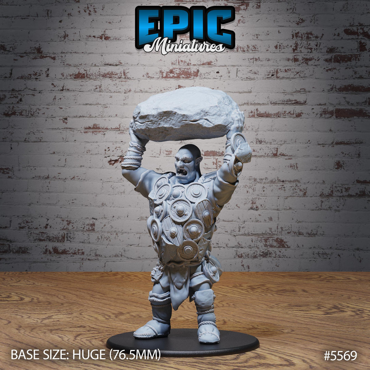 Shield Hill Giant Option #5569 front DND miniature Monster Frenzy 16k resin