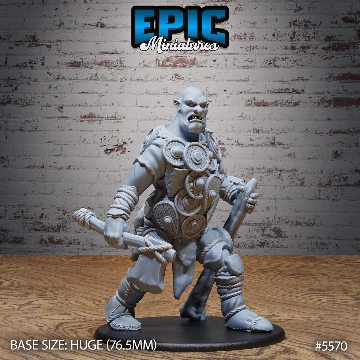 Shield Hill Giant Option #5570 front DND miniature Monster Frenzy 16k resin