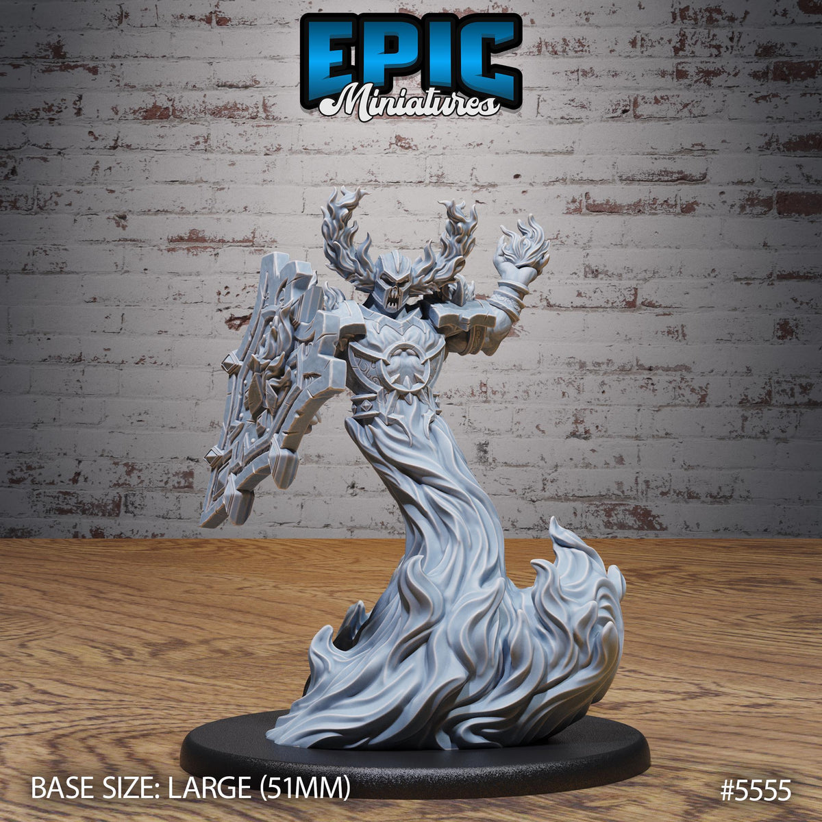 Hellfire Elemental Option #5555 front DND miniature Monster Frenzy 16k resin