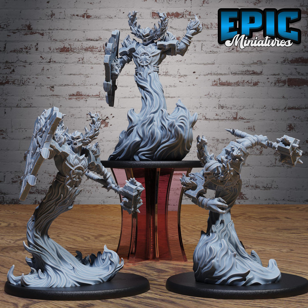 Hellfire Elemental Set of 3 DND miniatures group photo Monster Frenzy