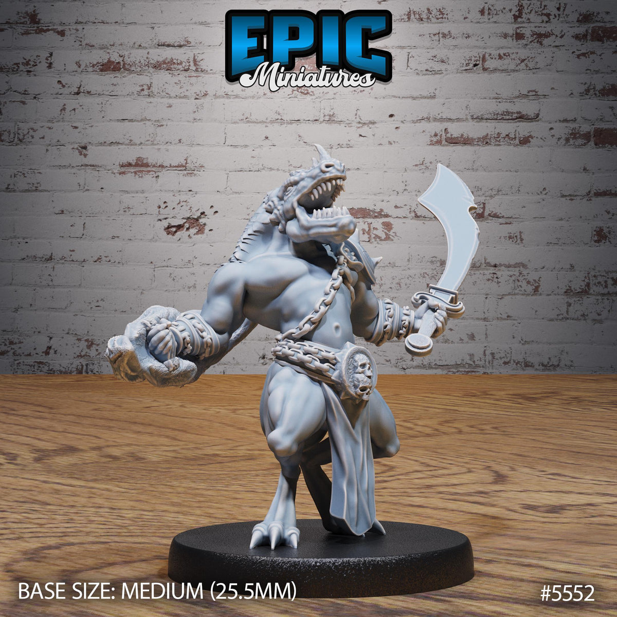 Blue Dragonspawn Option #5552 front DND miniature Monster Frenzy 16k resin