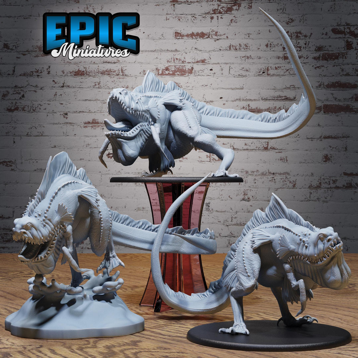 Deep Sea Lizard of 3 DND miniatures group photo Deep Sea Mysteries