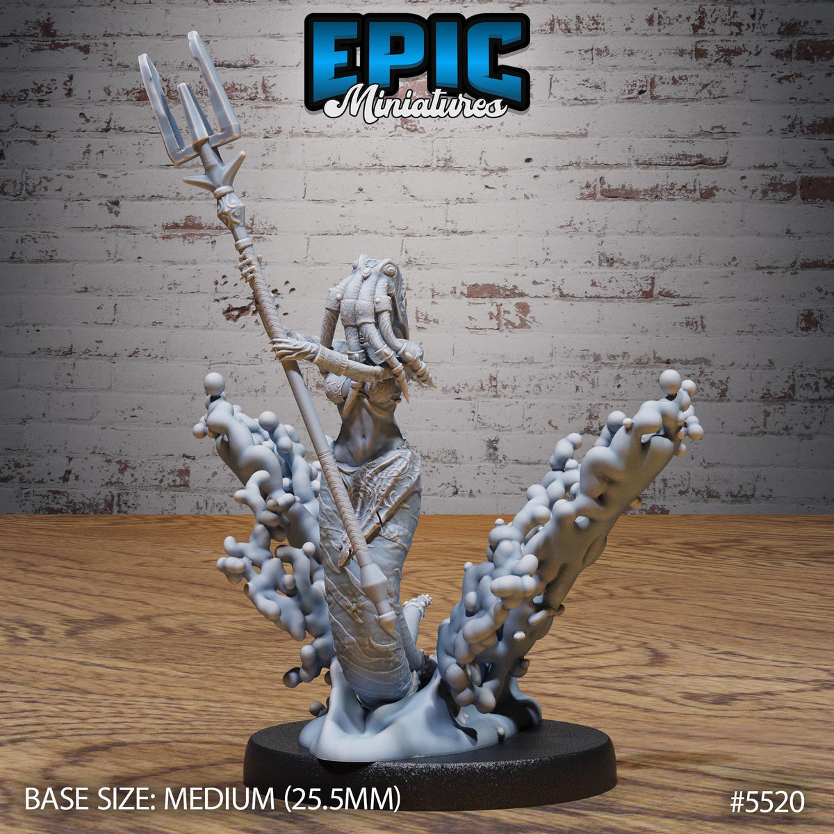 Deepmaid Option #5520 front DND miniature Deep Sea Mysteries 16k resin