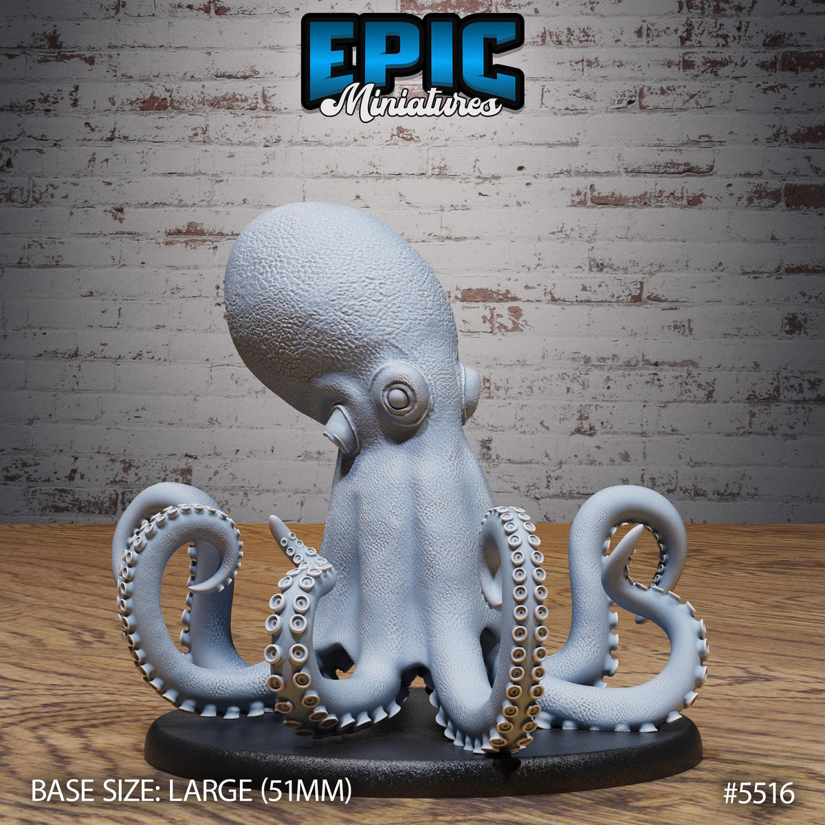 Giant Octopus of 2 Option #5516 front DND miniature Deep Sea Mysteries 16k resin
