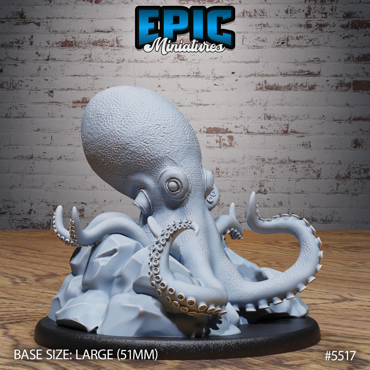 Giant Octopus of 2 Option #5517 front DND miniature Deep Sea Mysteries 16k resin