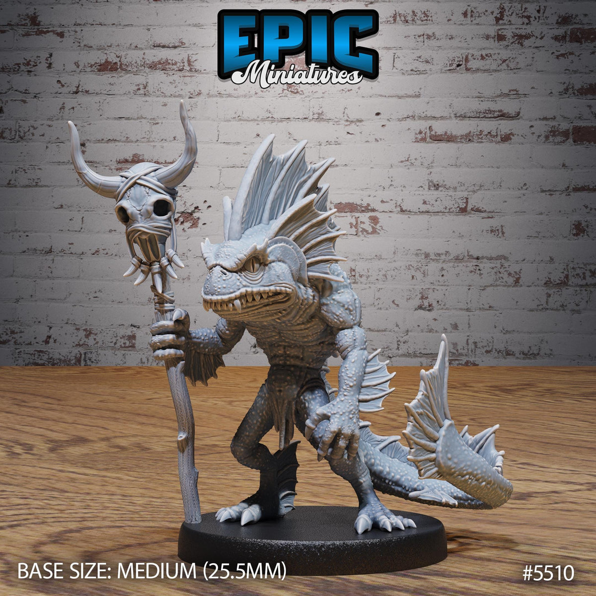 Fish folk Warrior Option #5510 front DND miniature Deep Sea Mysteries 16k resin