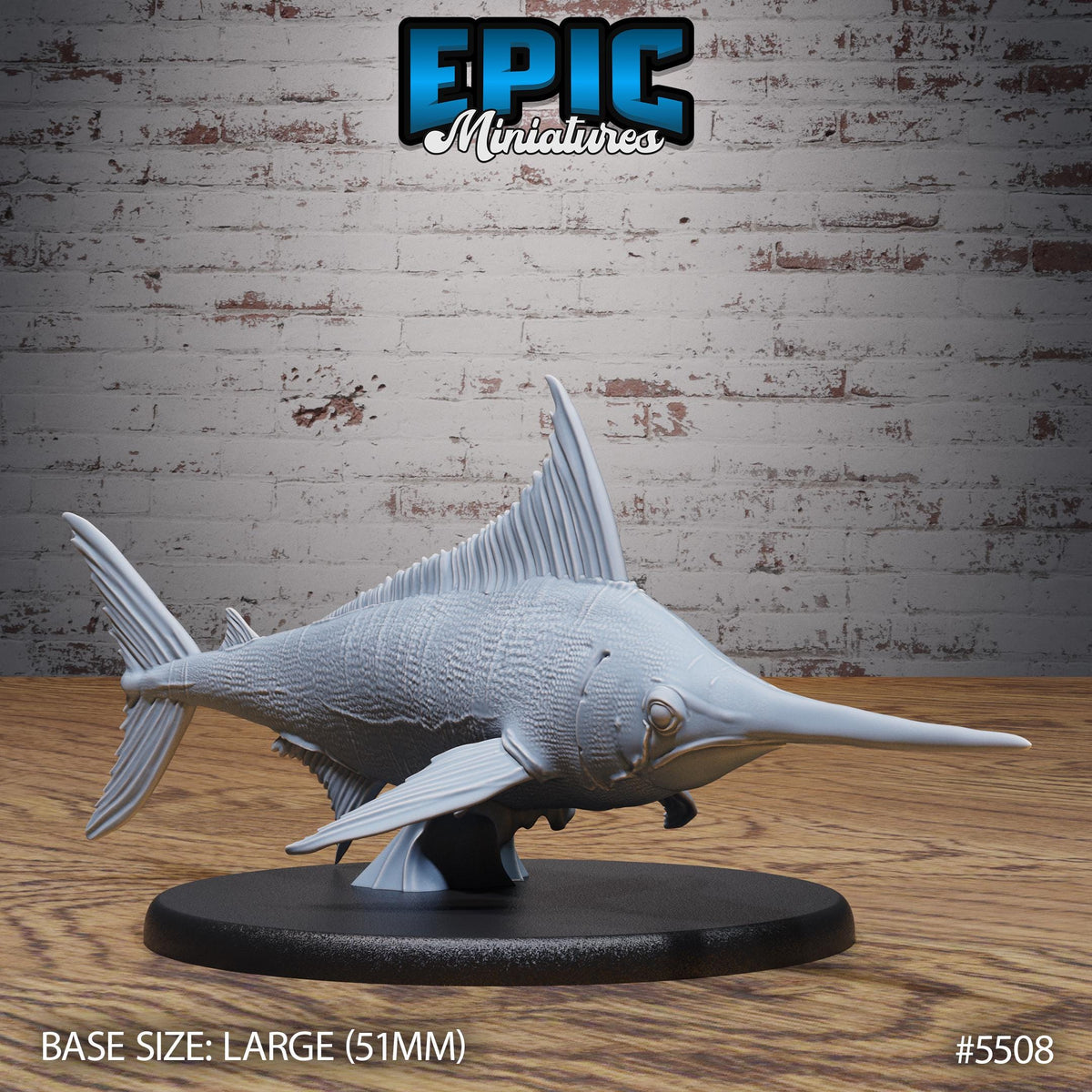 Marlin Swordfish of 2 Option #5508 front DND miniature Deep Sea Mysteries 16k resin