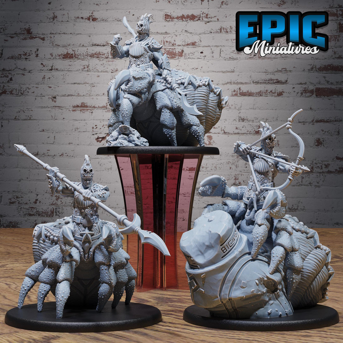 Hermit Crab Guard of 3 DND miniatures group photo Deep Sea Mysteries