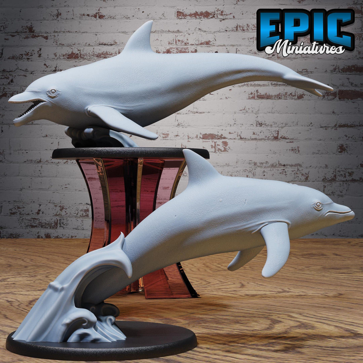 Dolphin of 2 DND miniatures group photo Deep Sea Mysteries
