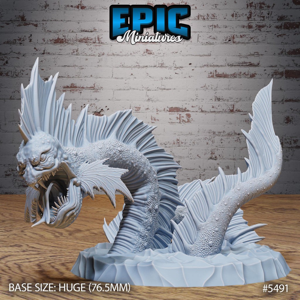 Sea Serpent Monster of 3 Option #5491 front DND miniature Deep Sea Mysteries 16k resin