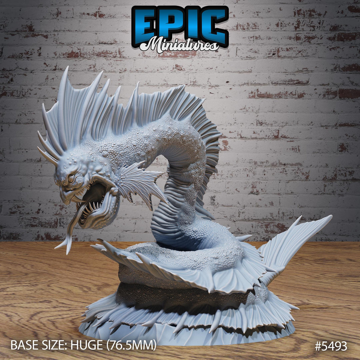 Sea Serpent Monster of 3 Option #5493 front DND miniature Deep Sea Mysteries 16k resin