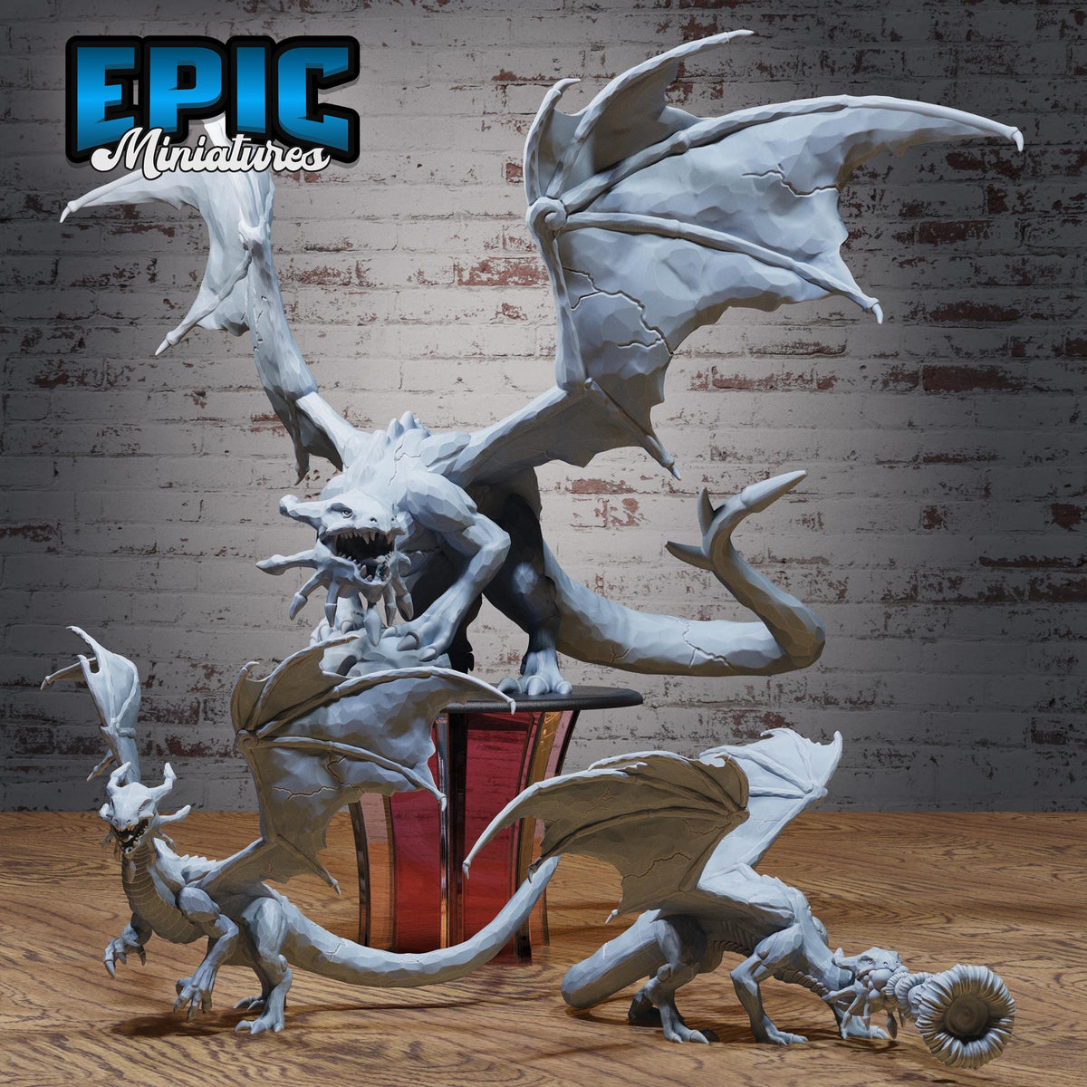 Sapphire Dragon Set of 5 DND miniatures group photo Deep Sea Mysteries