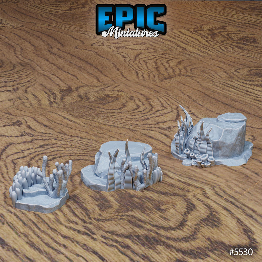 Underwater Scatter Terrain Option #5530 (5) front DND miniature Deep Sea Mysteries 16k resin