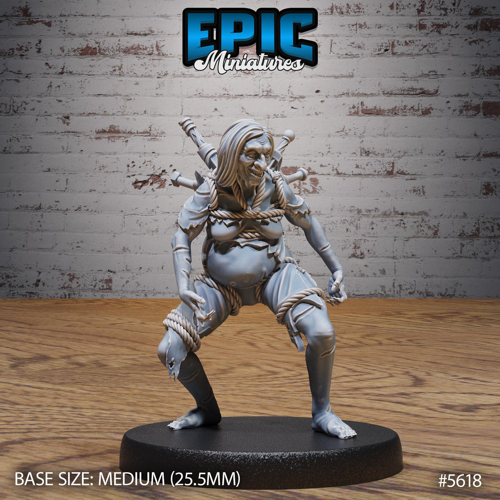 Witch Coven Set of 8 DND Minis | Witch Forest Collection | TTRPG | Witchlight Hourglass Frostmaiden Cthulhu Mork Borg Hag Sorceress Feywild Option #5619 front DND miniature  16k resin