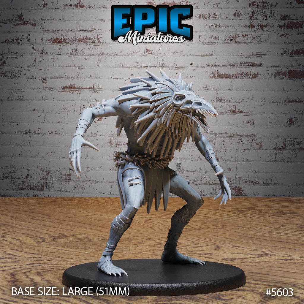 Crow Shaman of 3 Option #5603 front DND miniature Witch Forest 16k resin