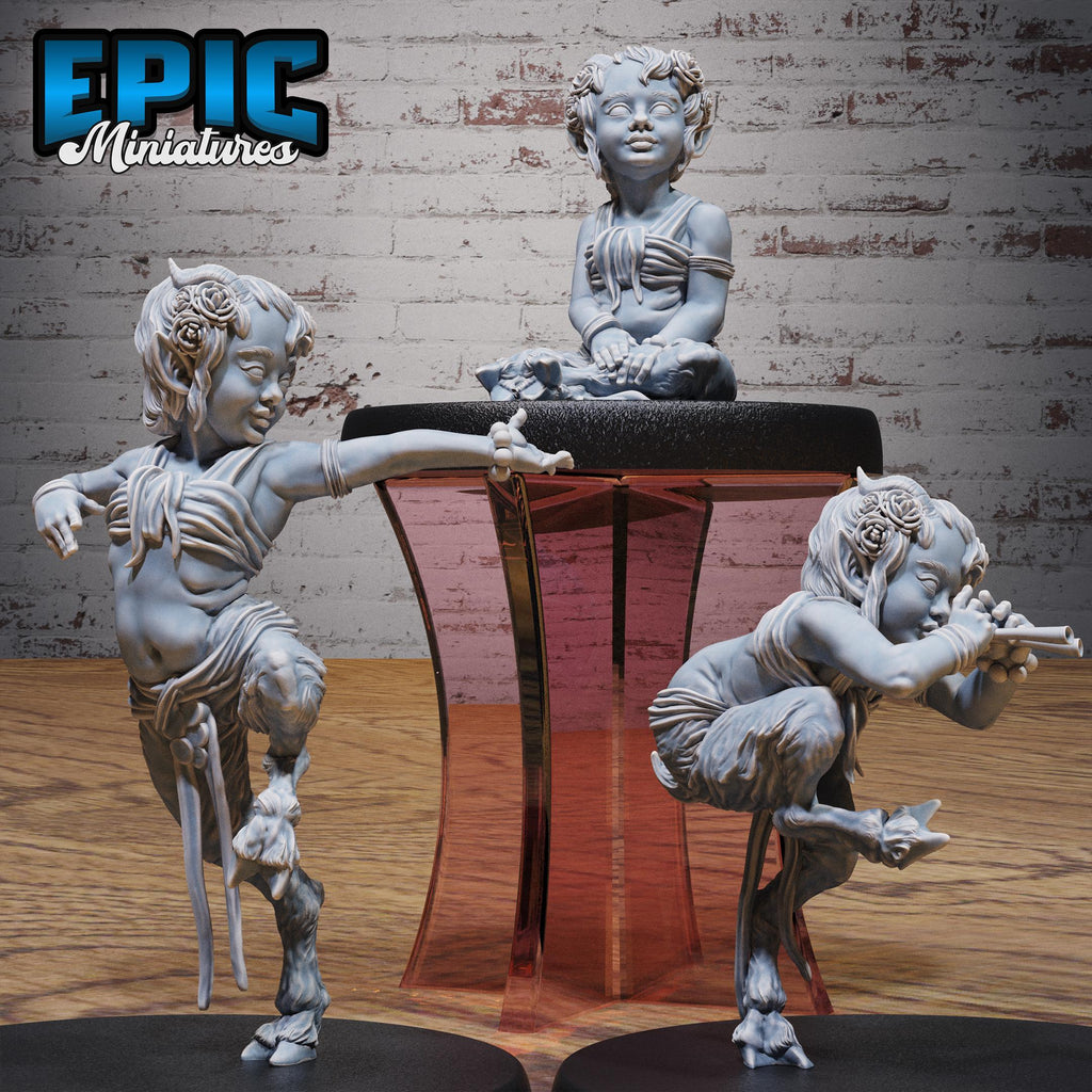 Satyr Child of 3 DND miniatures group photo Witch Forest