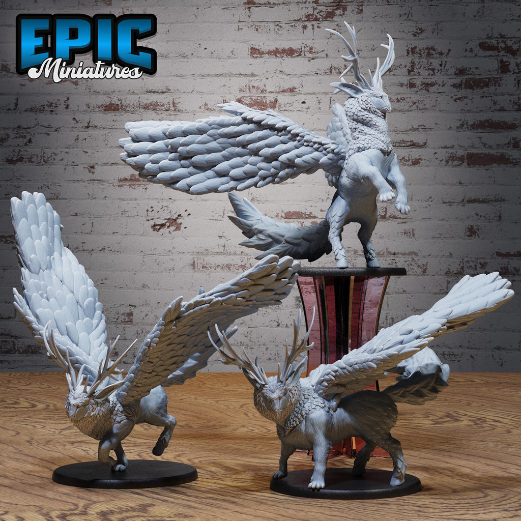 Peryton Beast of 3 DND miniatures group photo Witch Forest