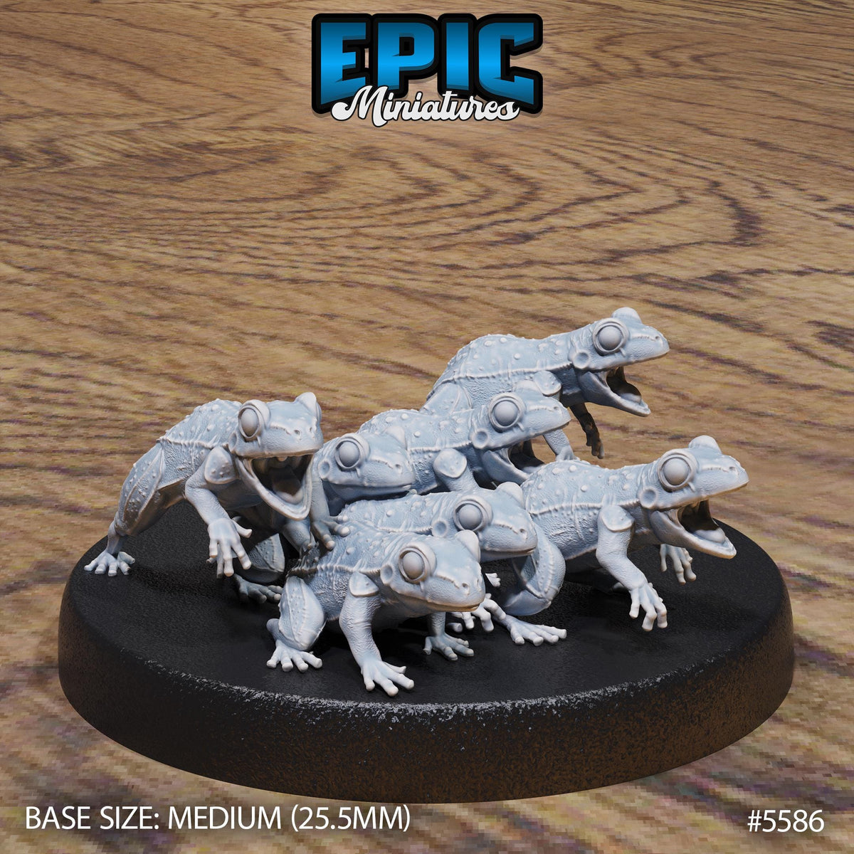 Frog Swarm of 2 Option #5586 front DND miniature Witch Forest 16k resin
