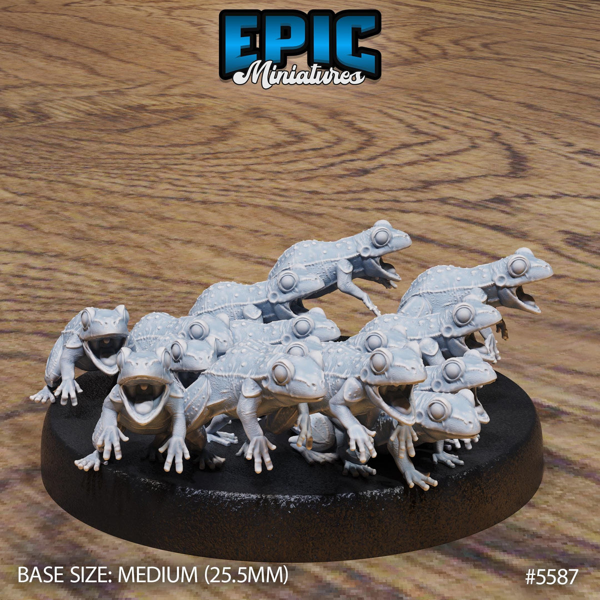 Frog Swarm of 2 Option #5587 front DND miniature Witch Forest 16k resin