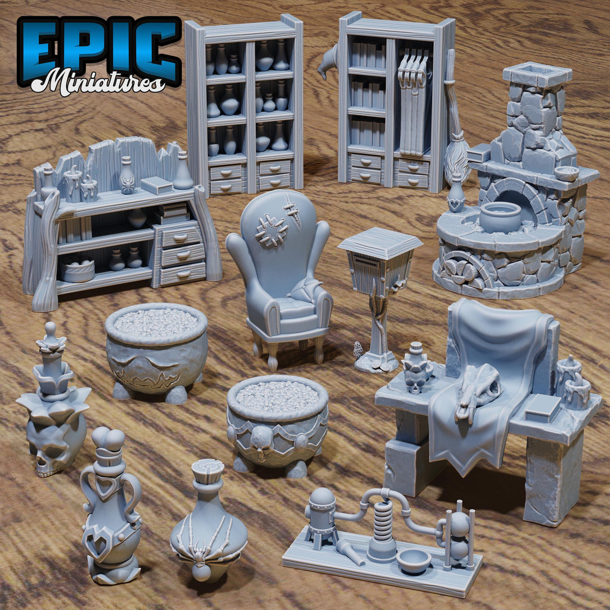 Witch Hut Scatter DND miniatures group photo Witch Forest