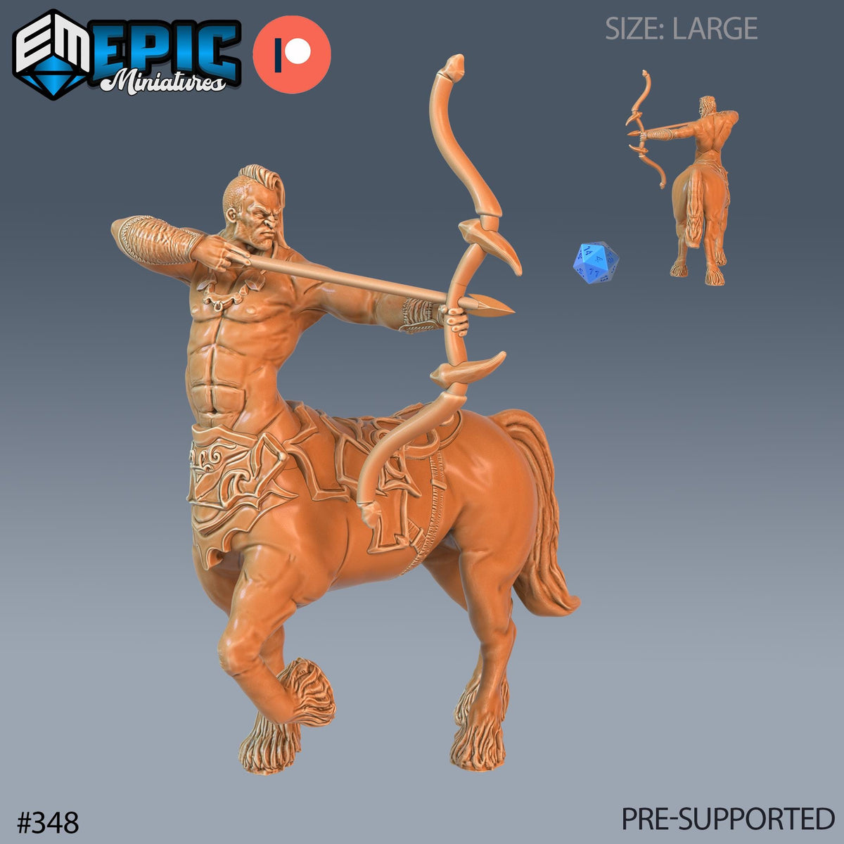 Centaur Set of 3 DND Minis | Monster Rampage Collection | TTRPG | Spear Sword Archer, Chult Tomb of Annihilation Wildemount Out of the Abyss Option #348 front DND miniature  16k resin