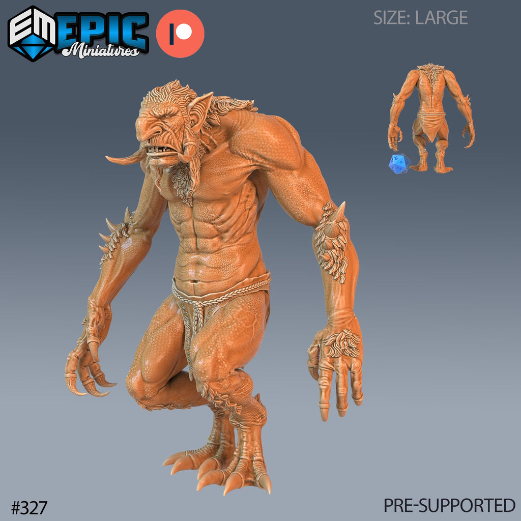 Forest Troll Set of 3 DND Minis | Monster Rampage Collection | TTRPG | Chult Tomb of Annihilation Wildemount Out of the Abyss Option #327 front DND miniature  16k resin