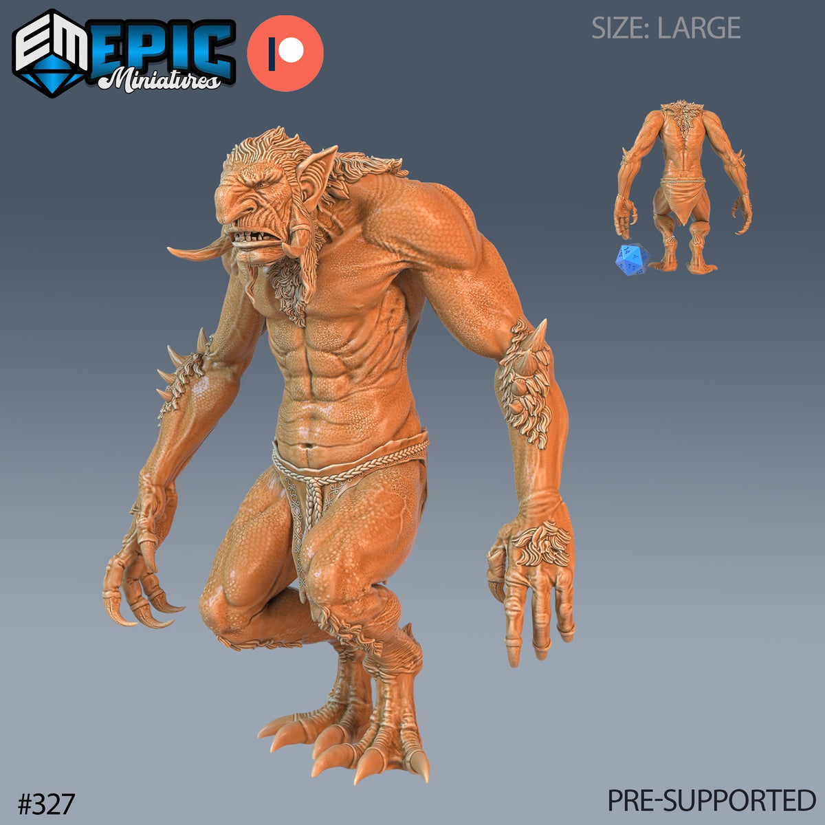 Forest Troll Set of 3 DND Minis | Monster Rampage Collection | TTRPG | Chult Tomb of Annihilation Wildemount Out of the Abyss Option #327 front DND miniature  16k resin