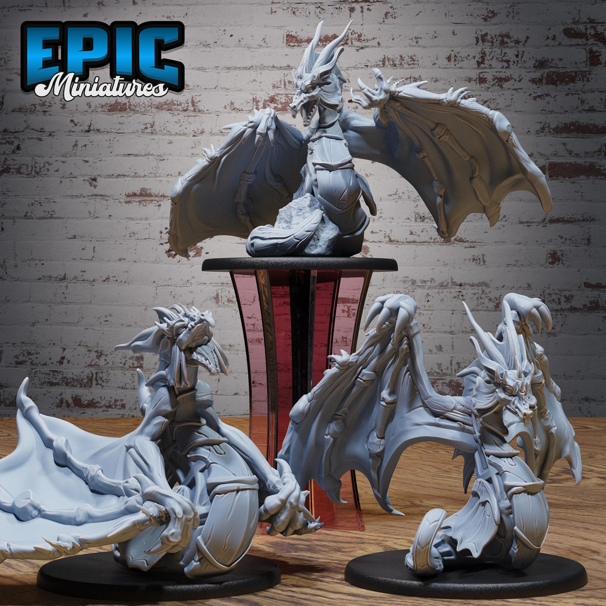 Seahorse Drake of 3 DND miniatures group photo Deep Sea Mysteries